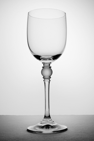 Wine glass with decorative stem