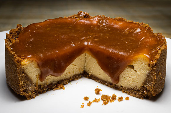 Dulce de Leche Cheesecake with Caramel Sauce Topping