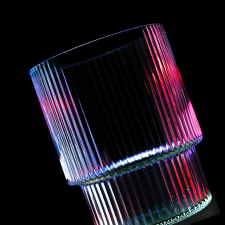 Two-Tier Glass Mug with Ridges